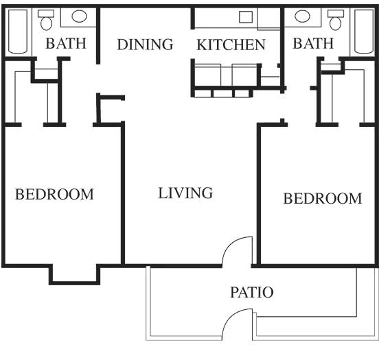 B1- 2 Bedroom 082 floor plan